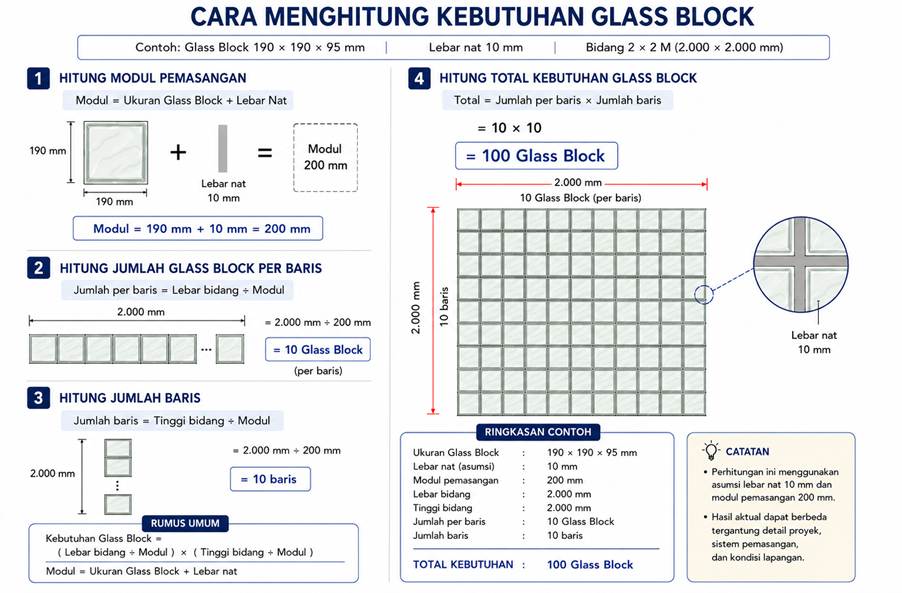 Menghitung Kebutuhan Glass Block